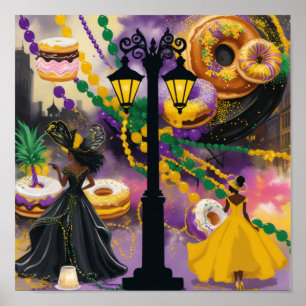 Cherish the Night - Mardi Gras Influenced Design Poster
