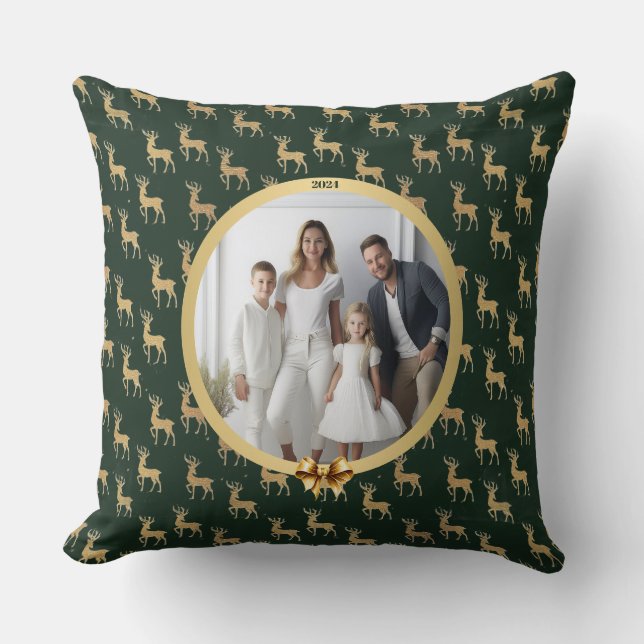 Cherish the Season Personalized Photo Christmas  Cushion (Front)