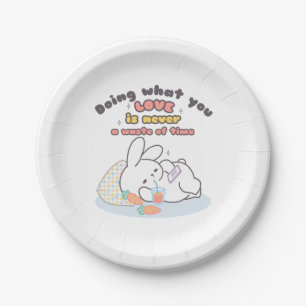 Cherish Your Passions - A Cosy Bunny's Reminder Paper Plate