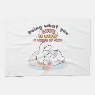 Cherish Your Passions - A Cozy Bunny's Reminder Tea Towel