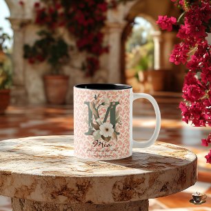 Cherished Floral Boho Chic Monogram Mug for Mia