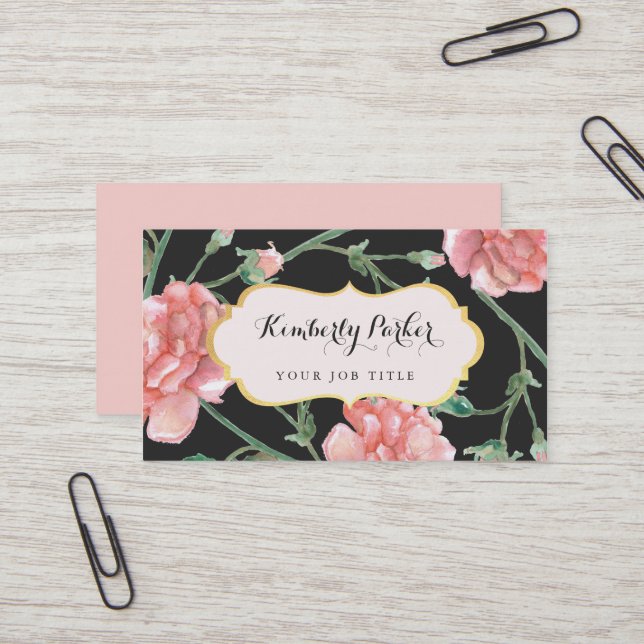 Cherished Florals Business Cards (Front/Back In Situ)