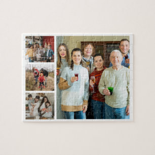 Cherished Memories: Customisable 4 Photo Collage Jigsaw Puzzle