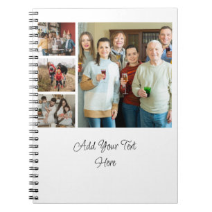Cherished Memories: Customisable 4 Photo Collage Notebook