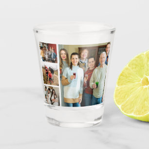 Cherished Memories: Customisable 4 Photo Collage Shot Glass