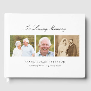 Cherished Memories EDITABLE COLOR Funeral Memorial Guest Book