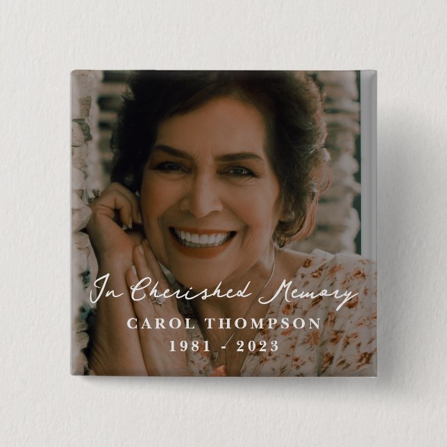 Cherished Memories Memorial 15 Cm Square Badge (Front)