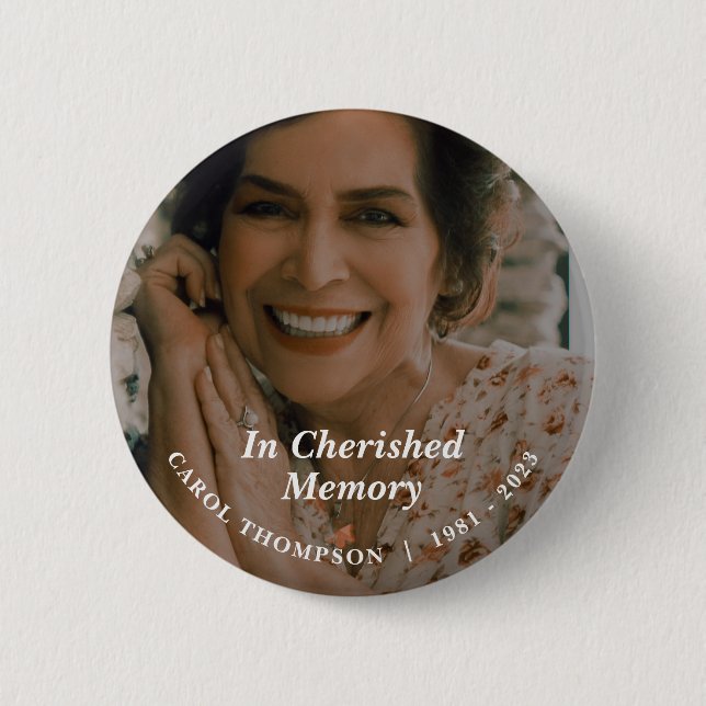 Cherished Memories Memorial 6 Cm Round Badge (Front)