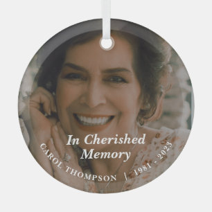Cherished Memories Memorial Glass Tree Decoration