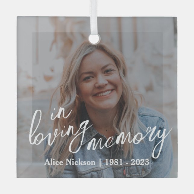 Cherished Moments Memorial Glass Tree Decoration (Front)