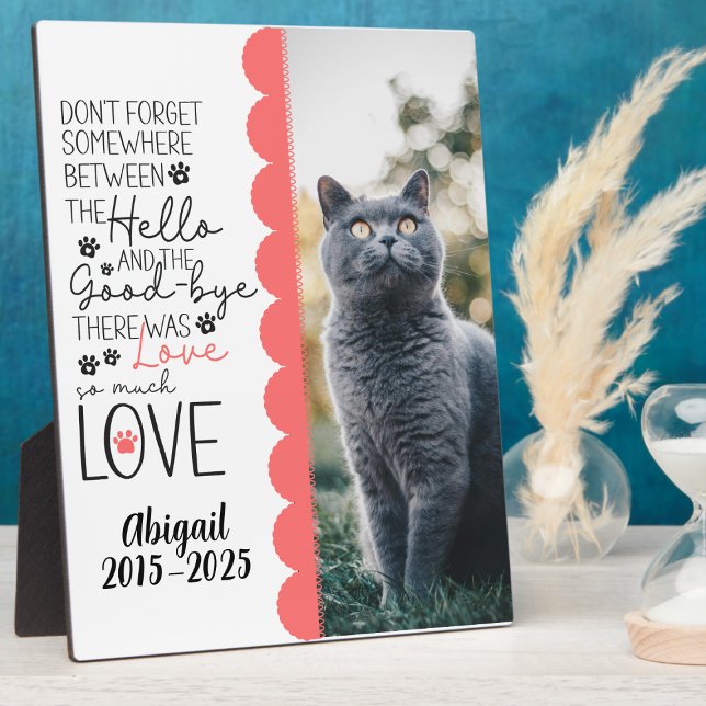 Cherished Pet Loss Memorial Photo Plaque (Photo Pet Memorial Plaque)