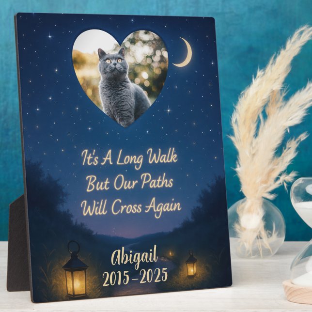 Cherished Pet Memorial Photo Plaque (Personalized pet photo memorial plaque)