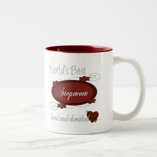 Cherished Stepmom Two-Tone Coffee Mug (Right)