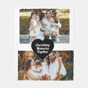 Cherishing moments together custom 2 pictures  fleece blanket