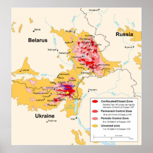 Chernobyl Radiation Map from CIA Handbook Poster