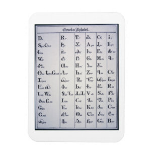 Cherokee Alphabet, developed in 1821 (print) Magnet