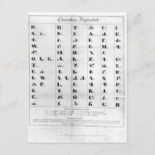 Cherokee Alphabet, Pendelton's 'Lithography' Postcard