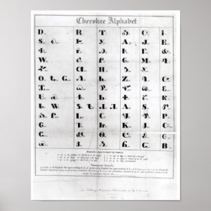 Cherokee Alphabet, Pendelton's 'Lithography' Poster