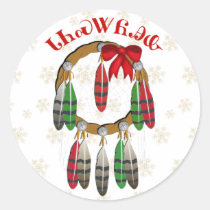 Cherokee Christmas Dream Catcher Classic Round Sticker