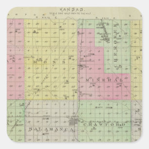 Cherokee County, Kansas Square Sticker