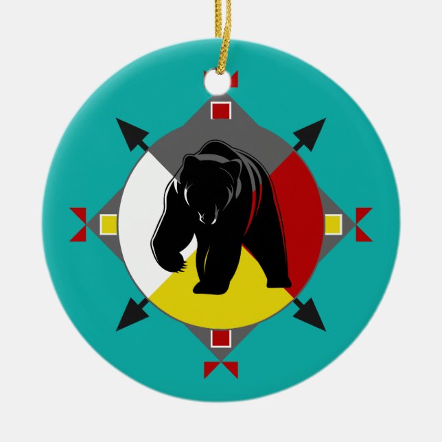 Cherokee Four Directions Bear Ornament (Front)