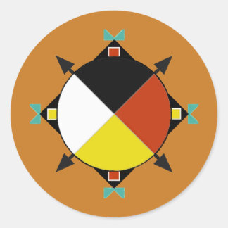 Cherokee Four Directions Classic Round Sticker