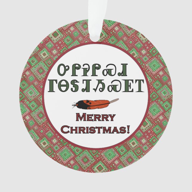 Cherokee Holiday Greetings Circle Ornament (Front)