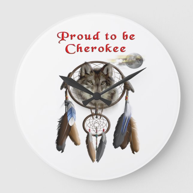 Cherokee Indian clothing Large Clock (Front)