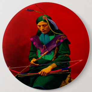 Cherokee Indian Pop Art 6 Cm Round Badge