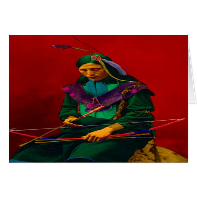 Cherokee Indian Pop Art Greeting Card (Front Horizontal)