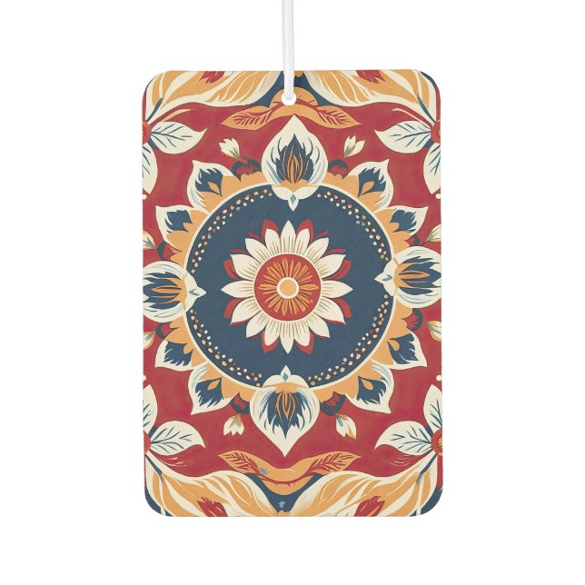 Cherokee Inspired Floral art Car Air Freshener (Front)