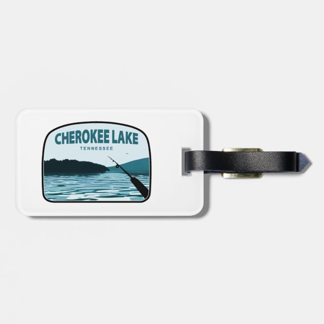 Cherokee Lake Tennessee Fishing Rod Luggage Tag (Back Horizontal)