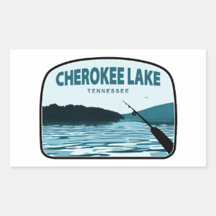 Cherokee Lake Tennessee Fishing Rod Rectangular Sticker