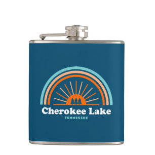 Cherokee Lake Tennessee Rainbow Hip Flask