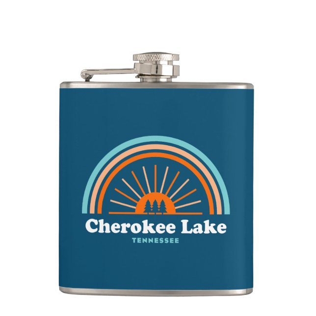 Cherokee Lake Tennessee Rainbow Hip Flask (Front)