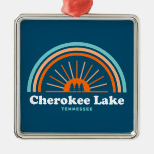 Cherokee Lake Tennessee Rainbow Metal Ornament