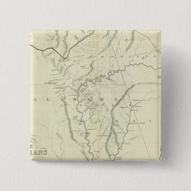 Cherokee Map 15 Cm Square Badge (Front)