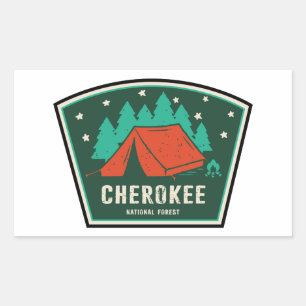 Cherokee National Forest Camping Rectangular Sticker