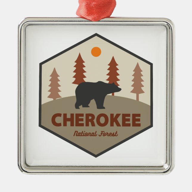 Cherokee National Forest Tennessee Bear Metal Ornament (Front)