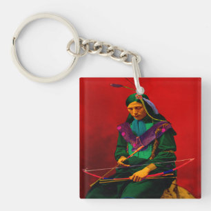 Cherokee Native American Pop Art Key Ring