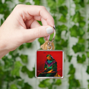 Cherokee Native American Pop Art Keychain