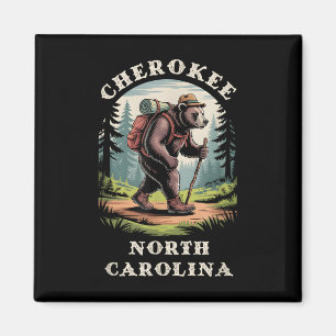 Cherokee, North Carolina Nc Blue Ridge Hiking Bear Magnet