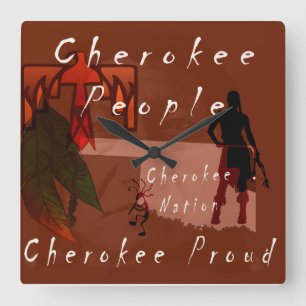 Cherokee People Square Wall Clock