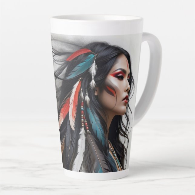 Cherokee Pride 4 Latte Mug (Right Angle)