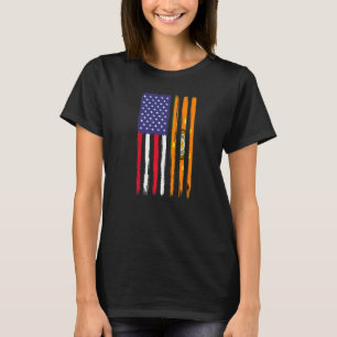 Cherokee Roots Half American Flag Patriotic Cherok T-Shirt
