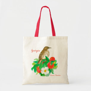 Cherokee Rose Watercolor Peaches Orange Fruit Tote Bag