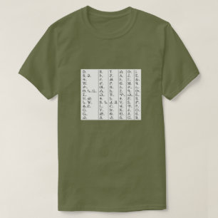 Cherokee Syllabary Unisex Khaki Green T-Shirt