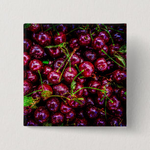 Cherries 15 Cm Square Badge