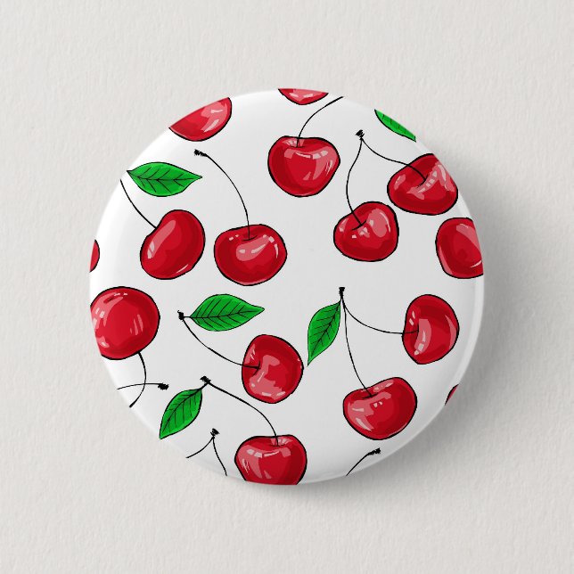 Cherries 6 Cm Round Badge (Front)