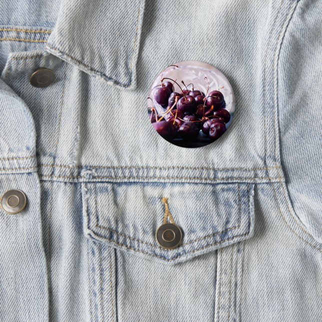 Cherries  6 cm round badge (In Situ)